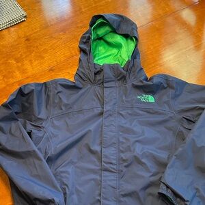 The North Face Dark Blue Jacket with Bright Green Interior